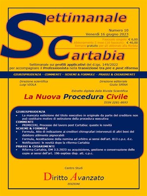 cover image of SETTIMANALE CARTABIA n. 10--Venerdì 16.6.2023